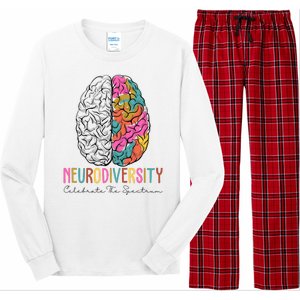 Neurodiversity Celebrate The Spectrum Brain Autism Awareness Long Sleeve Pajama Set