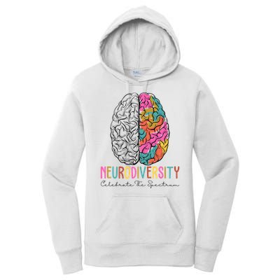 Neurodiversity Celebrate The Spectrum Brain Autism Awareness Women's Pullover Hoodie