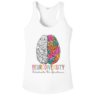 Neurodiversity Celebrate The Spectrum Brain Autism Awareness Ladies PosiCharge Competitor Racerback Tank