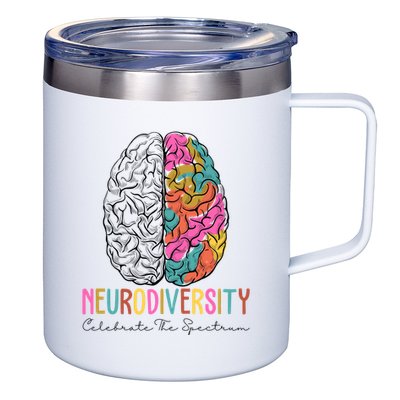 Neurodiversity Celebrate The Spectrum Brain Autism Awareness 12oz Stainless Steel Coffee Mug