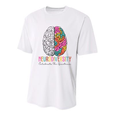Neurodiversity Celebrate The Spectrum Brain Autism Awareness Youth Performance Sprint T-Shirt