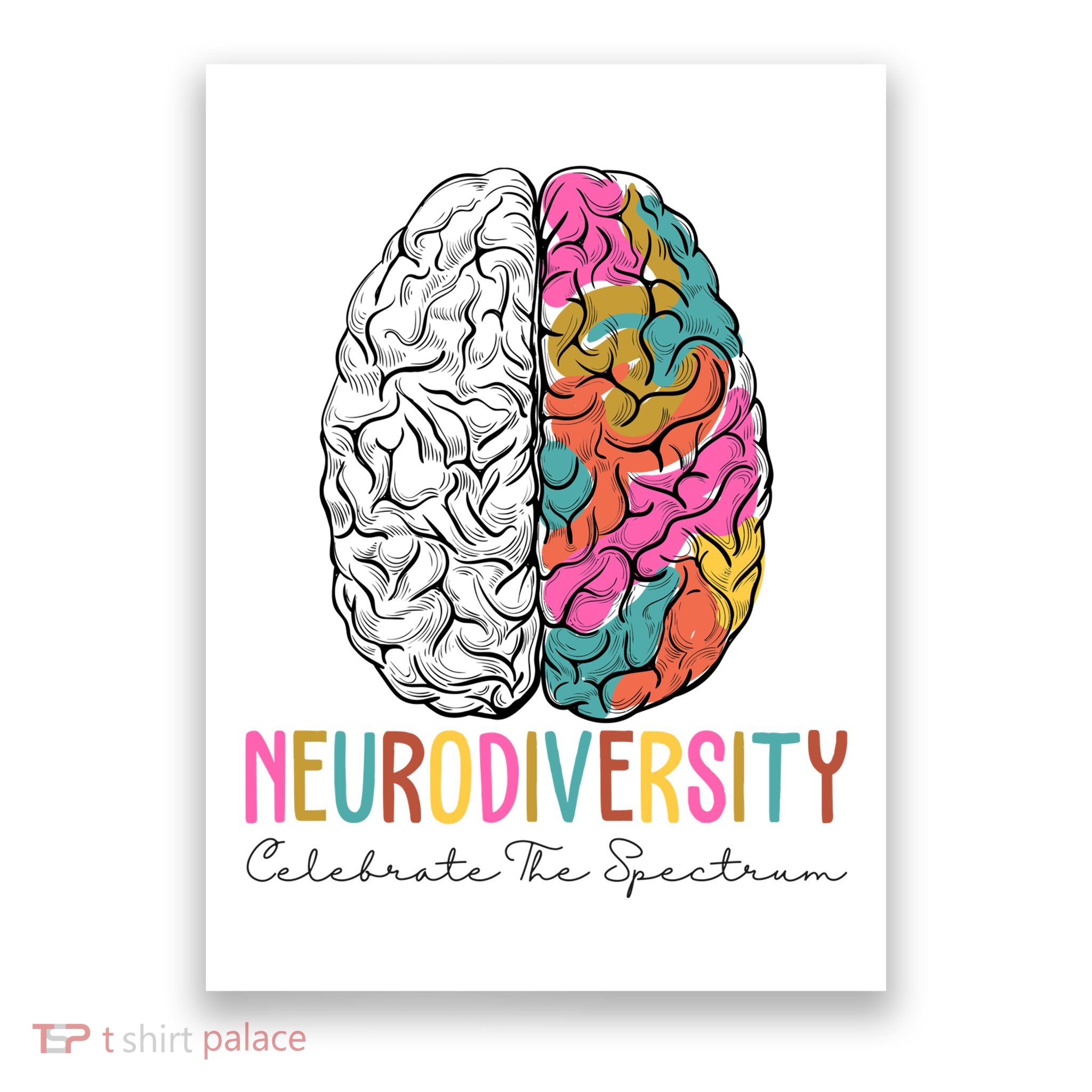 Neurodiversity Celebrate The Spectrum Brain Autism Awareness Poster