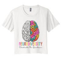 Neurodiversity Celebrate The Spectrum Brain Autism Awareness Women's Crop Top Tee