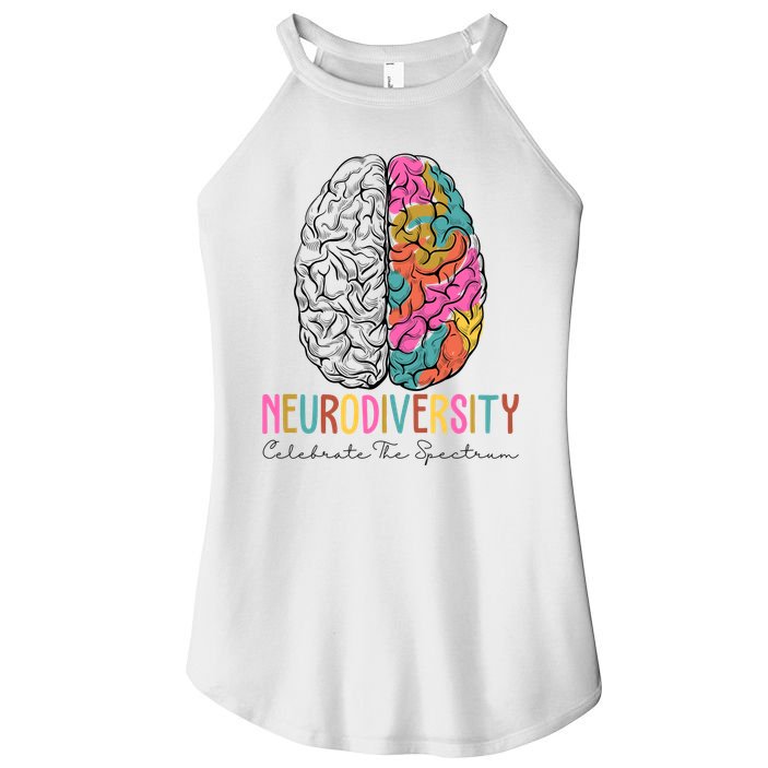 Neurodiversity Celebrate The Spectrum Brain Autism Awareness Women's Perfect Tri Rocker Tank