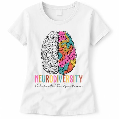 Neurodiversity Celebrate The Spectrum Brain Autism Awareness Womens T-Shirt