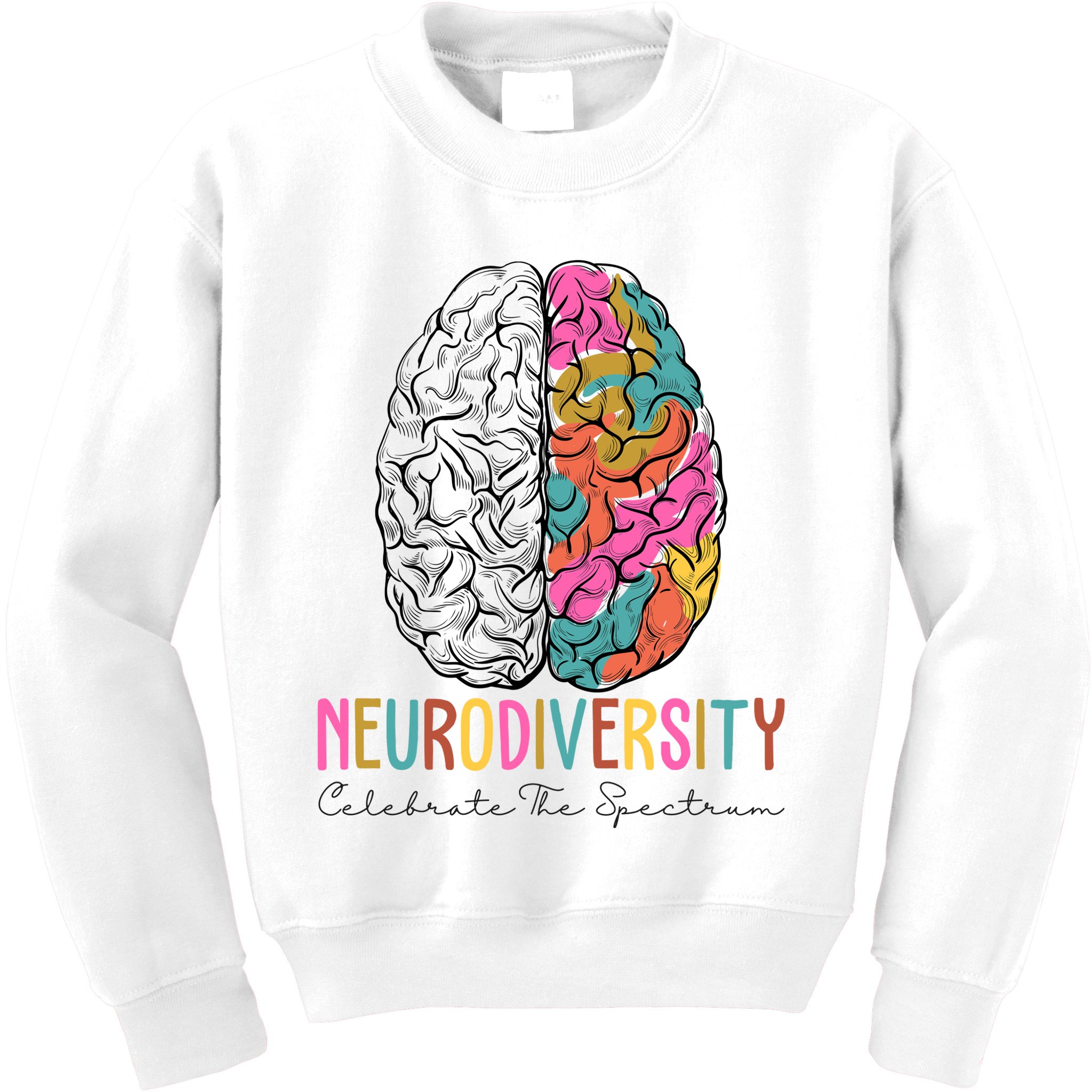 Neurodiversity Celebrate The Spectrum Brain Autism Awareness Kids Sweatshirt