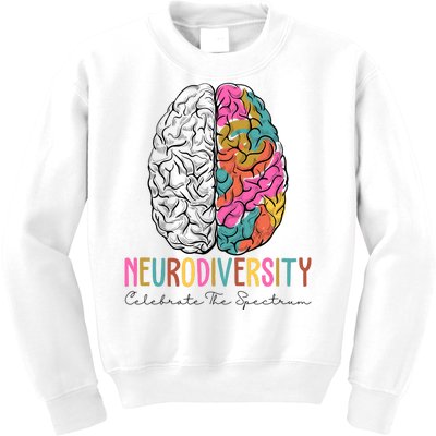 Neurodiversity Celebrate The Spectrum Brain Autism Awareness Kids Sweatshirt