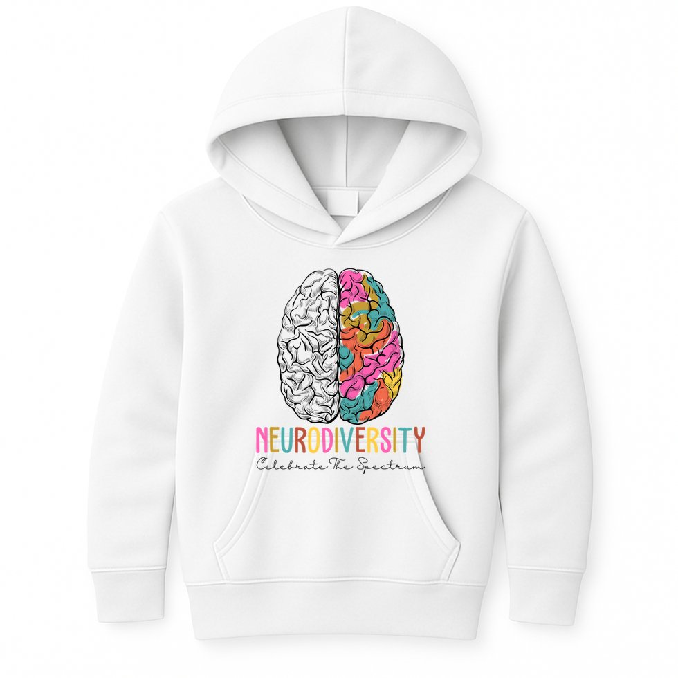 Neurodiversity Celebrate The Spectrum Brain Autism Awareness Kids Hoodie
