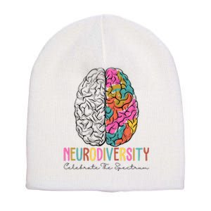 Neurodiversity Celebrate The Spectrum Brain Autism Awareness Short Acrylic Beanie