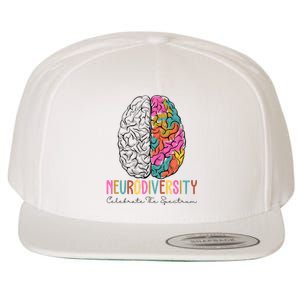 Neurodiversity Celebrate The Spectrum Brain Autism Awareness Wool Snapback Cap