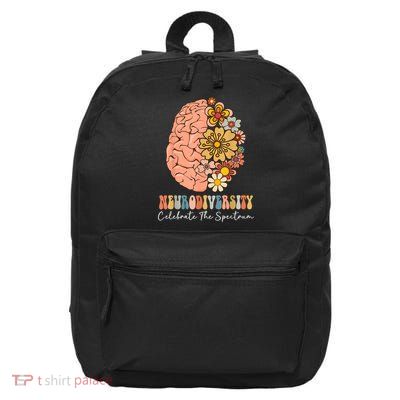 Neurodiversity celebrate the spectrum Brain Autism Awareness 16 in Basic Backpack