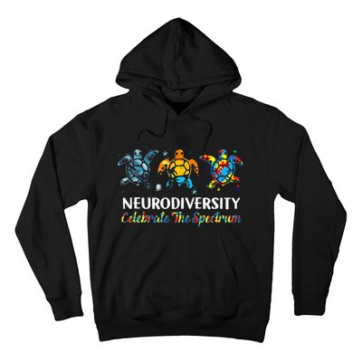 Neurodiversity Celebrate The Spectrum Turtle Planet Autism Hoodie