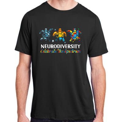 Neurodiversity Celebrate The Spectrum Turtle Planet Autism Adult ChromaSoft Performance T-Shirt