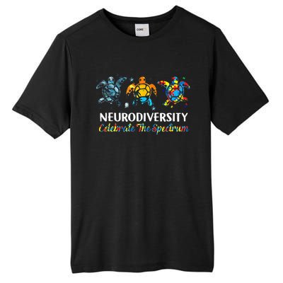 Neurodiversity Celebrate The Spectrum Turtle Planet Autism Tall Fusion ChromaSoft Performance T-Shirt