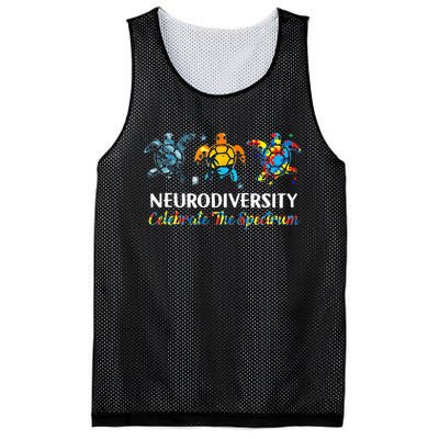 Neurodiversity Celebrate The Spectrum Turtle Planet Autism Mesh Reversible Basketball Jersey Tank