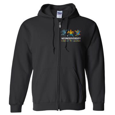 Neurodiversity Celebrate The Spectrum Turtle Planet Autism Full Zip Hoodie