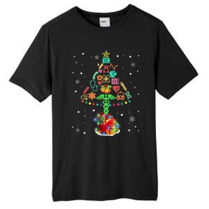 Nurse Christmas Tree Medical Lights Gifts For Woman Tall Fusion ChromaSoft Performance T-Shirt