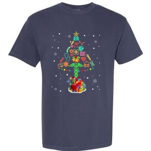 Nurse Christmas Tree Medical Lights Gifts For Woman Garment-Dyed Heavyweight T-Shirt