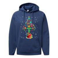 Nurse Christmas Tree Medical Lights Gifts For Woman Performance Fleece Hoodie