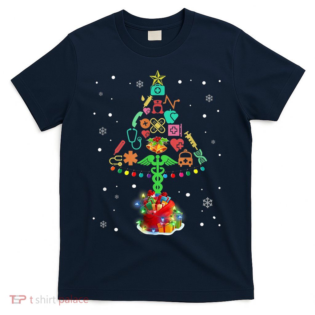 Nurse Christmas Tree Medical Lights Gifts For Woman T-Shirt