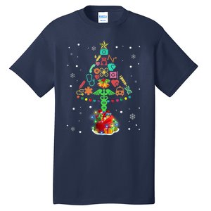 Nurse Christmas Tree Medical Lights Gifts For Woman Tall T-Shirt