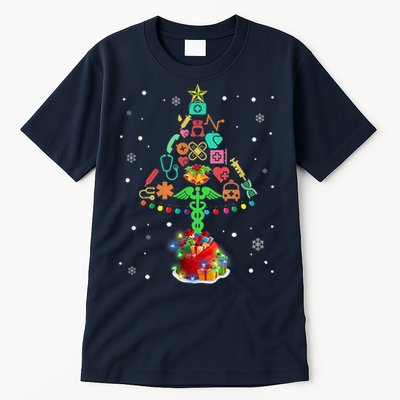 Nurse Christmas Tree Medical Lights Gifts For Woman Tall T-Shirt