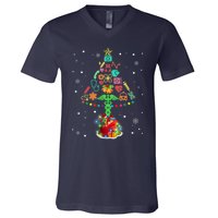 Nurse Christmas Tree Medical Lights Gifts For Woman V-Neck T-Shirt