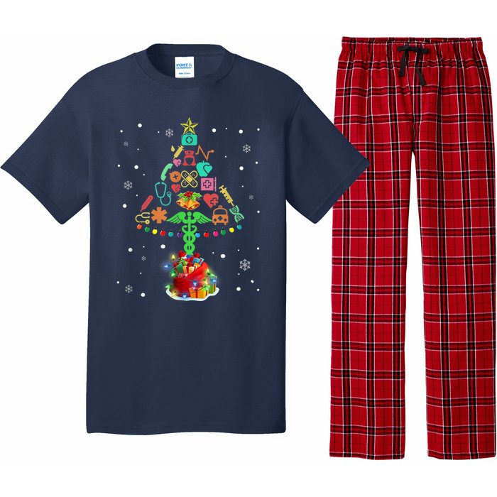 Nurse Christmas Tree Medical Lights Gifts For Woman Pajama Set