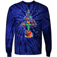 Nurse Christmas Tree Medical Lights Gifts For Woman Tie-Dye Long Sleeve Shirt