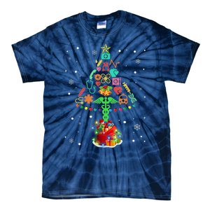 Nurse Christmas Tree Medical Lights Gifts For Woman Tie-Dye T-Shirt