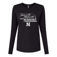 N.E.B.R.A.S.K.A Cornhuskers There Is No Place Like Womens Cotton Relaxed Long Sleeve T-Shirt