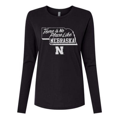 N.E.B.R.A.S.K.A Cornhuskers There Is No Place Like Womens Cotton Relaxed Long Sleeve T-Shirt