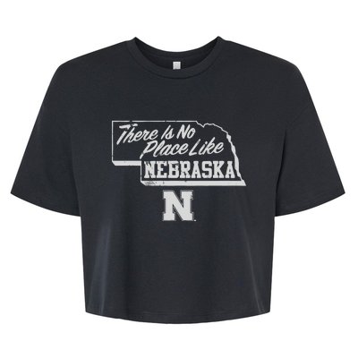 N.E.B.R.A.S.K.A Cornhuskers There Is No Place Like Bella+Canvas Jersey Crop Tee