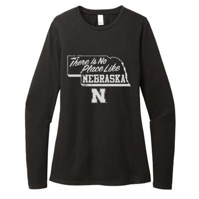 N.E.B.R.A.S.K.A Cornhuskers There Is No Place Like Womens CVC Long Sleeve Shirt