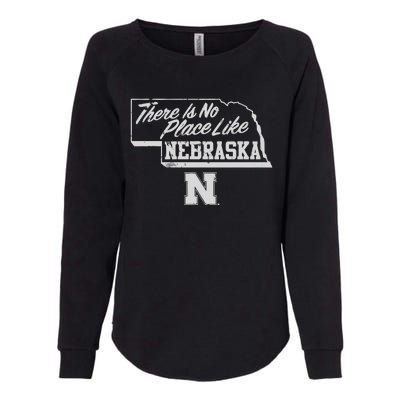 N.E.B.R.A.S.K.A Cornhuskers There Is No Place Like Womens California Wash Sweatshirt