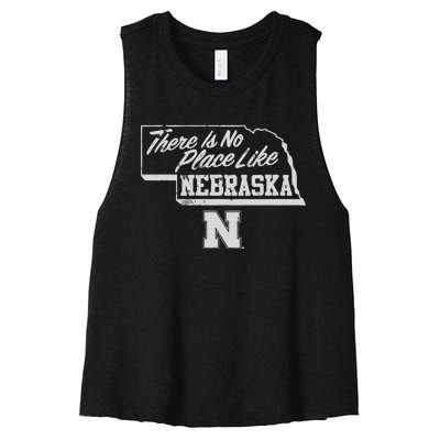 N.E.B.R.A.S.K.A Cornhuskers There Is No Place Like Women's Racerback Cropped Tank