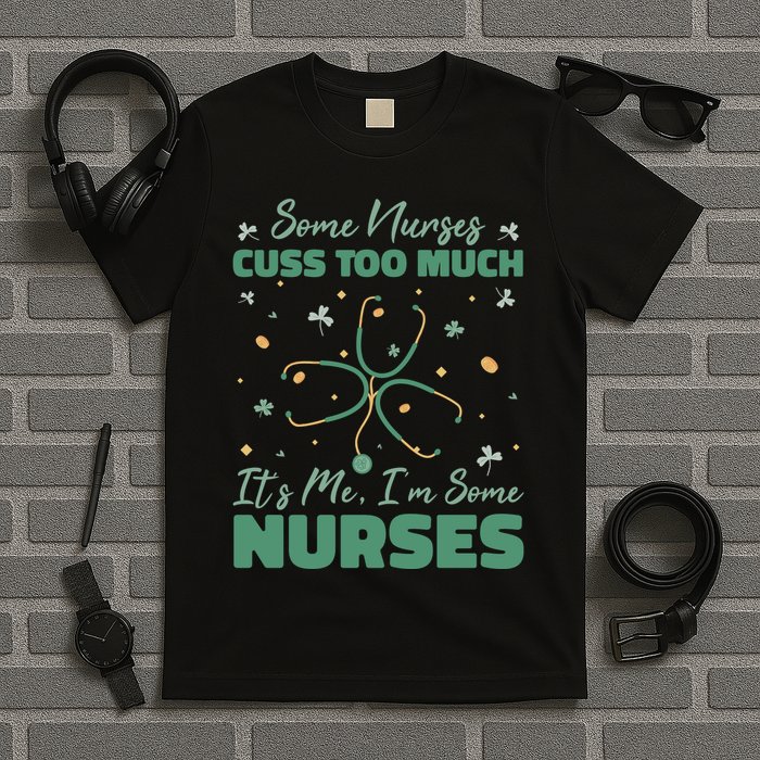 Nurses Cuss Too Much Funny St Patricks Day T-Shirt