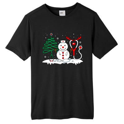 Nurse Christmas Tree Snowman Reindeer Tall Fusion ChromaSoft Performance T-Shirt