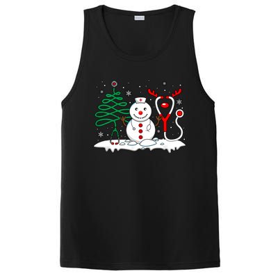 Nurse Christmas Tree Snowman Reindeer PosiCharge Competitor Tank