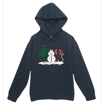 Nurse Christmas Tree Snowman Reindeer Urban Pullover Hoodie