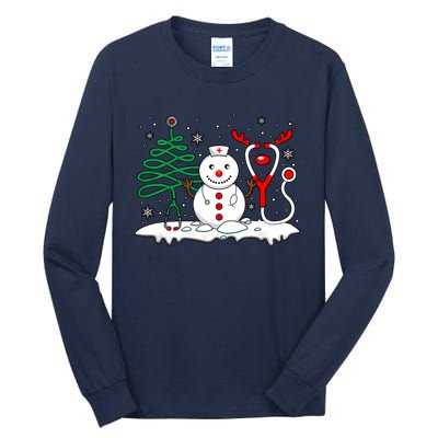 Nurse Christmas Tree Snowman Reindeer Tall Long Sleeve T-Shirt