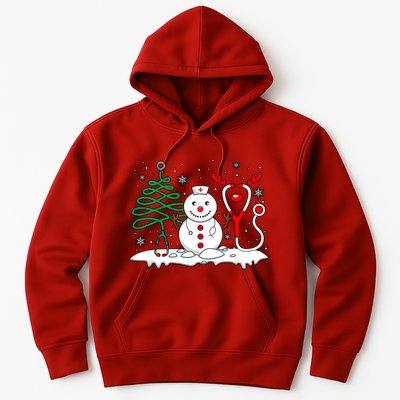 Nurse Christmas Tree Snowman Reindeer Hoodie