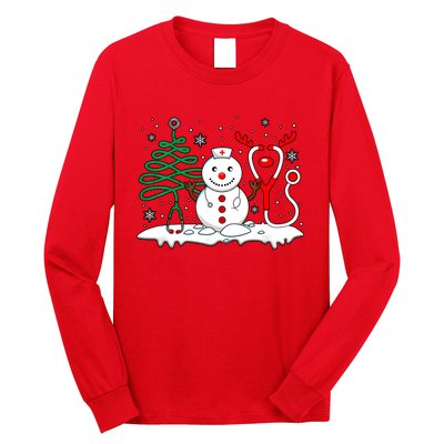 Nurse Christmas Tree Snowman Reindeer Long Sleeve Shirt