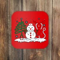 Nurse Christmas Tree Snowman Reindeer Coaster