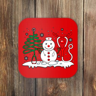 Nurse Christmas Tree Snowman Reindeer Coaster