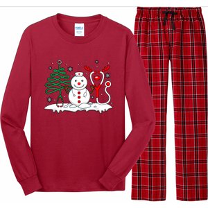 Nurse Christmas Tree Snowman Reindeer Long Sleeve Pajama Set