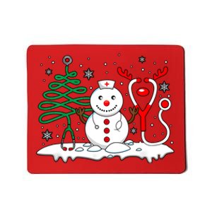 Nurse Christmas Tree Snowman Reindeer Mousepad