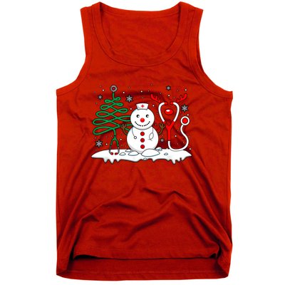 Nurse Christmas Tree Snowman Reindeer Tank Top