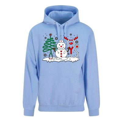 Nurse Christmas Tree Snowman Reindeer Unisex Surf Hoodie