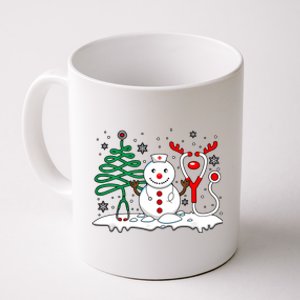 Nurse Christmas Tree Snowman Reindeer Coffee Mug